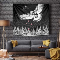 New Zealand Kea Bird Tapestry Maori Tattoo and Silver Fern Black Color LT03 - Polynesian Pride
