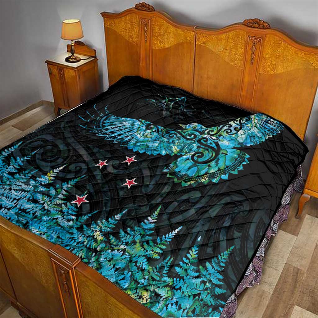 New Zealand Kea Bird Quilt Maori Tattoo and Silver Fern Paua Shell Style LT03 - Polynesian Pride