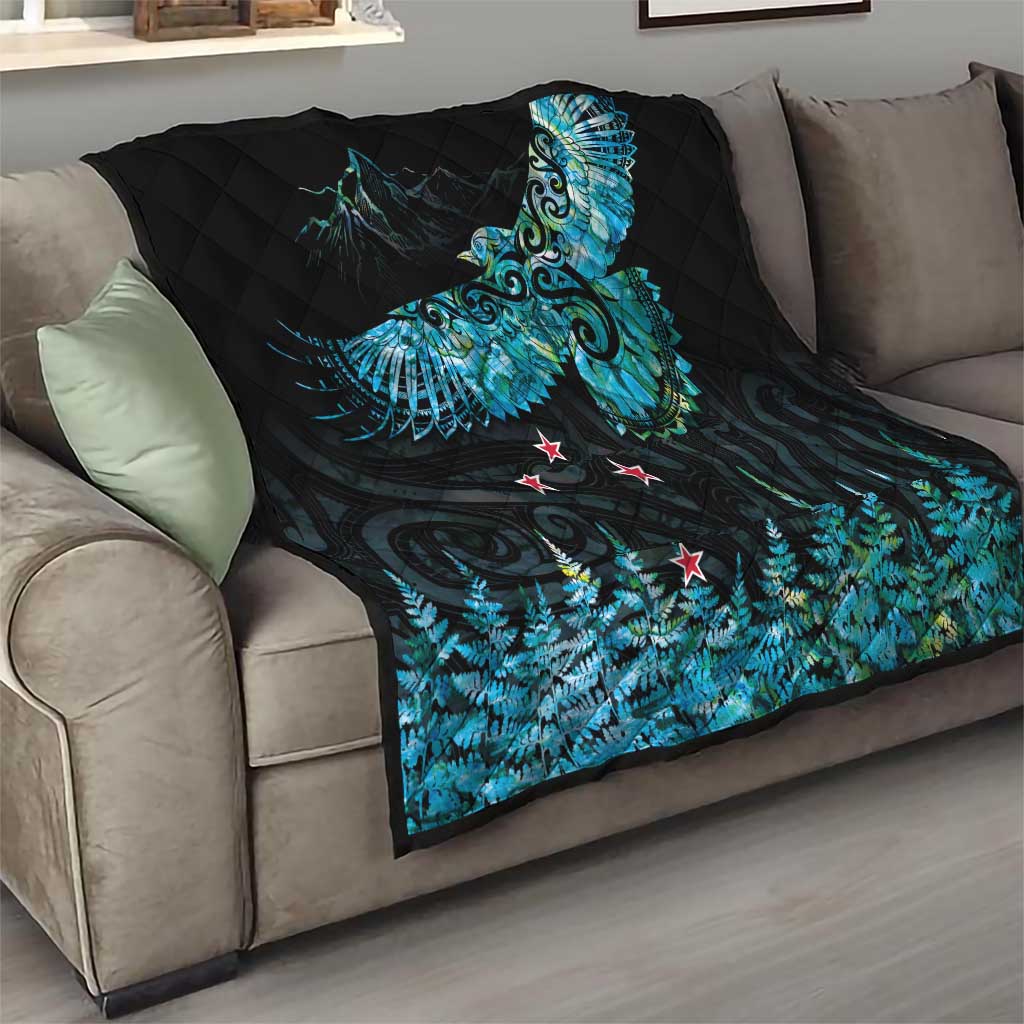 New Zealand Kea Bird Quilt Maori Tattoo and Silver Fern Paua Shell Style LT03 - Polynesian Pride