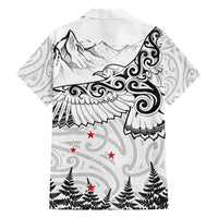 New Zealand Kea Bird Hawaiian Shirt Maori Tattoo and Silver Fern White Color