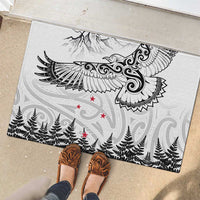 New Zealand Kea Bird Rubber Doormat Maori Tattoo and Silver Fern White Color LT03 - Polynesian Pride