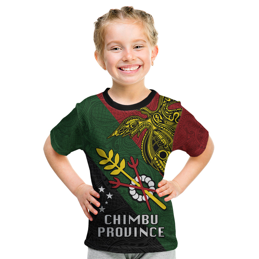 Papua New Guinea Chimbu Province Kid T Shirt PNG Birds Of Paradise Polynesian Arty Style LT03 Green - Polynesian Pride