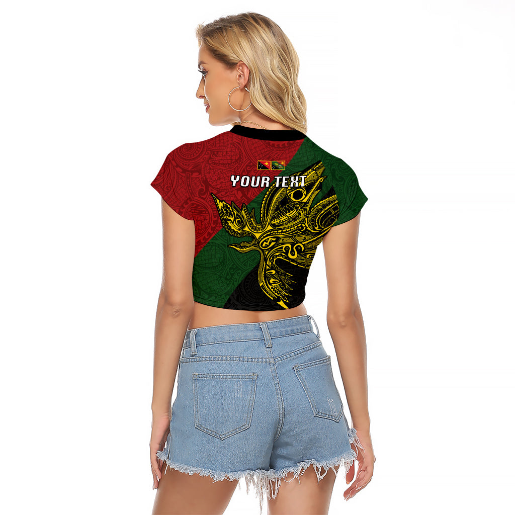 Custom Papua New Guinea Chimbu Province Raglan Cropped T Shirt PNG Birds Of Paradise Polynesian Arty Style LT03 - Polynesian Pride