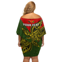 Custom Papua New Guinea Eastern Highlands Province Off Shoulder Short Dress PNG Birds Of Paradise Polynesian Arty Style LT03 - Polynesian Pride