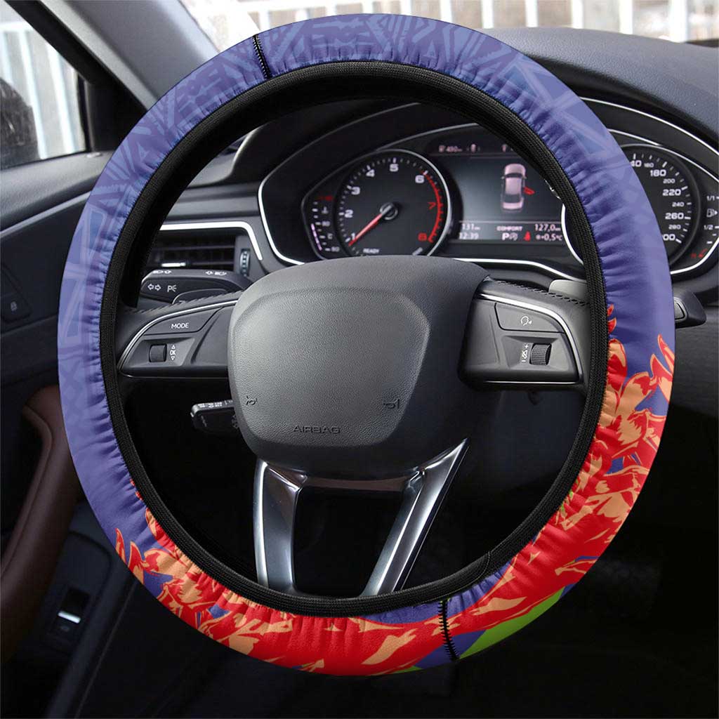 FAST Party Samoa Steering Wheel Cover Ula Fala Teuila Polynesian Tapa Pattern