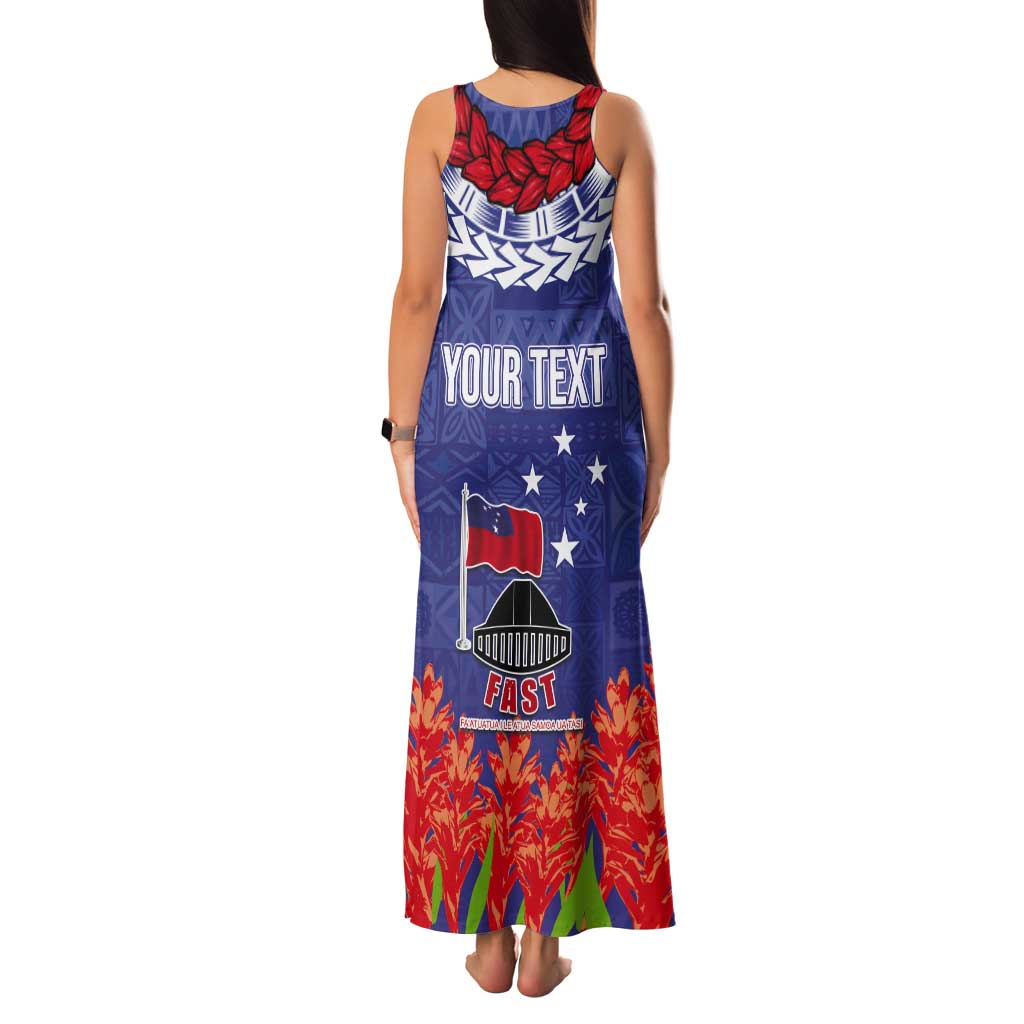 FAST Party Samoa Tank Maxi Dress Ula Fala Teuila Polynesian Tapa Pattern