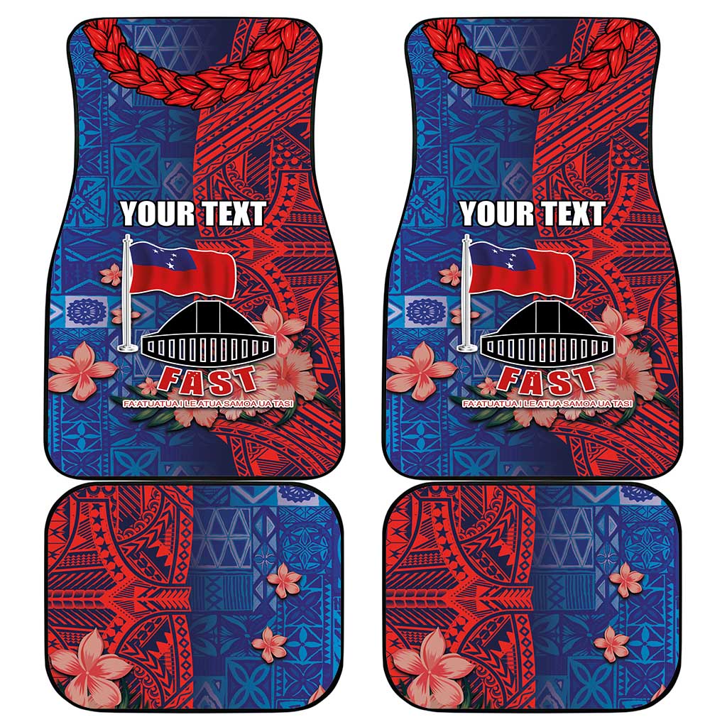 CHOGM FAST Samoa 2024 Car Mats Samoan Tapa Tribal and Ornament Pattern with Hibiscus