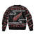 New Zealand Christmas Bomber Jacket Meri Kirihimete Silver Fern Knit Style Red Color - Polynesian Pride