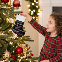 New Zealand Christmas Stocking Meri Kirihimete Silver Fern Knit Style Red Color - Polynesian Pride