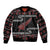 New Zealand Christmas Sleeve Zip Bomber Jacket Meri Kirihimete Silver Fern Knit Style Red Color - Polynesian Pride