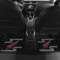 New Zealand Christmas Car Mats Meri Kirihimete Silver Fern Knit Style Pink Color - Polynesian Pride