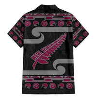 New Zealand Christmas Family Matching Mermaid Dress and Hawaiian Shirt Meri Kirihimete Silver Fern Knit Style Pink Color - Polynesian Pride