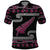 New Zealand Christmas Polo Shirt Meri Kirihimete Silver Fern Knit Style Pink Color - Polynesian Pride