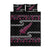 New Zealand Christmas Quilt Bed Set Meri Kirihimete Silver Fern Knit Style Pink Color - Polynesian Pride