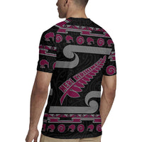 New Zealand Christmas Rugby Jersey Meri Kirihimete Silver Fern Knit Style Pink Color - Polynesian Pride