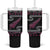 New Zealand Christmas Tumbler With Handle Meri Kirihimete Silver Fern Knit Style Pink Color - Polynesian Pride
