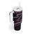 New Zealand Christmas Tumbler With Handle Meri Kirihimete Silver Fern Knit Style Pink Color - Polynesian Pride