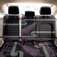 New Zealand Christmas Back Car Seat Cover Meri Kirihimete Silver Fern Knit Style Purple Color - Polynesian Pride
