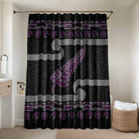 New Zealand Christmas Bathroom Set Meri Kirihimete Silver Fern Knit Style Purple Color - Polynesian Pride