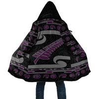 New Zealand Christmas Cloak Meri Kirihimete Silver Fern Knit Style Purple Color - Polynesian Pride