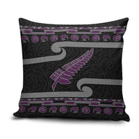 New Zealand Christmas Pillow Cover Meri Kirihimete Silver Fern Knit Style Purple Color - Polynesian Pride