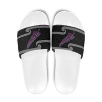 New Zealand Christmas Slide Sandals Meri Kirihimete Silver Fern Knit Style Purple Color - Polynesian Pride