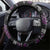 New Zealand Christmas Steering Wheel Cover Meri Kirihimete Silver Fern Knit Style Purple Color - Polynesian Pride