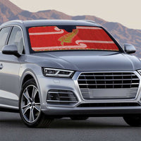 New Zealand Christmas Auto Sun Shade Meri Kirihimete Silver Fern Knit Style Green Color - Polynesian Pride