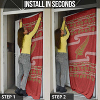 New Zealand Christmas Door Cover Meri Kirihimete Silver Fern Knit Style Green Color - Polynesian Pride