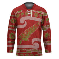 New Zealand Christmas Hockey Jersey Meri Kirihimete Silver Fern Knit Style Green Color - Polynesian Pride