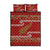 New Zealand Christmas Quilt Bed Set Meri Kirihimete Silver Fern Knit Style Green Color - Polynesian Pride