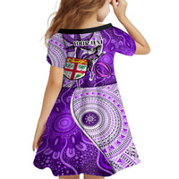 personalised-fiji-australia-rugby-kid-short-sleeve-dress-kangaroo-and-palm-tree-purple-tapa-pattern-mix-aboriginal