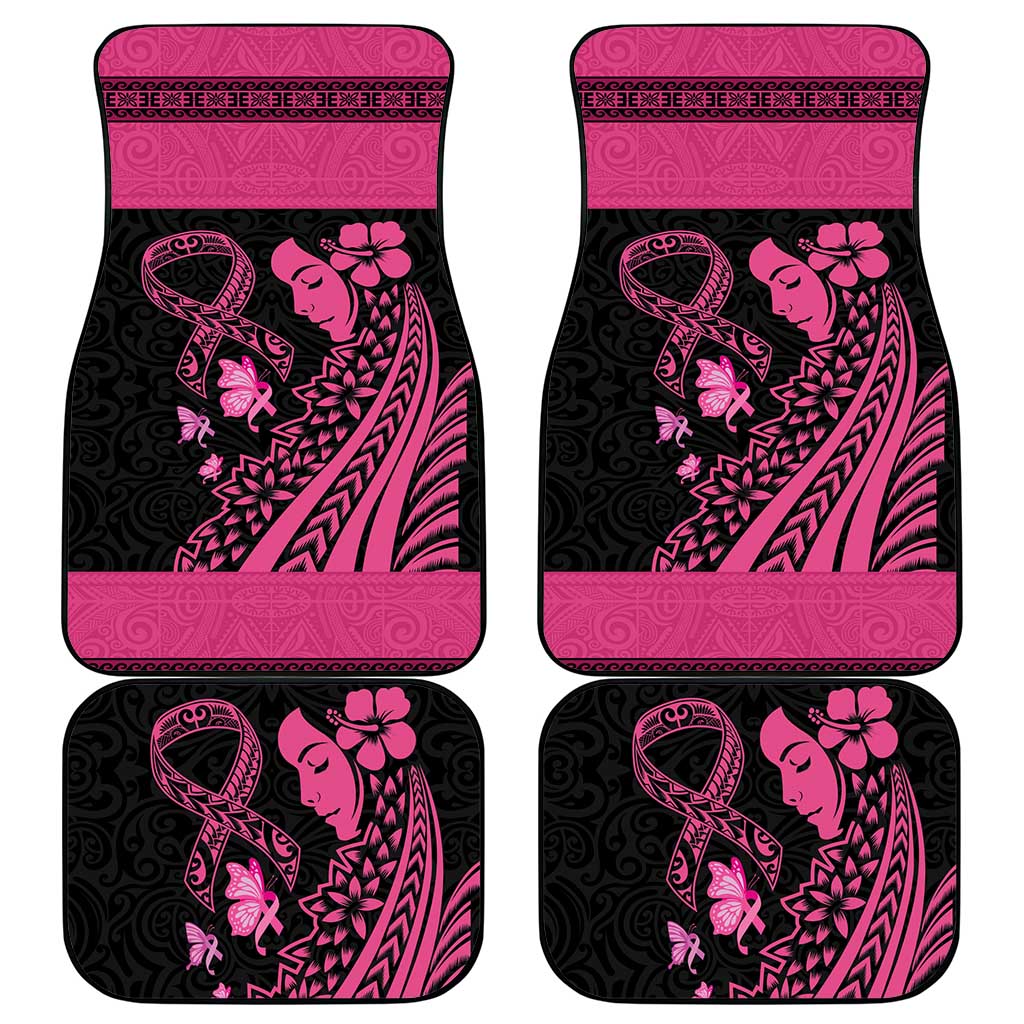 Breast Cancer Awareness Car Mats Think Pink Polynesian Ribbon and Butterfly