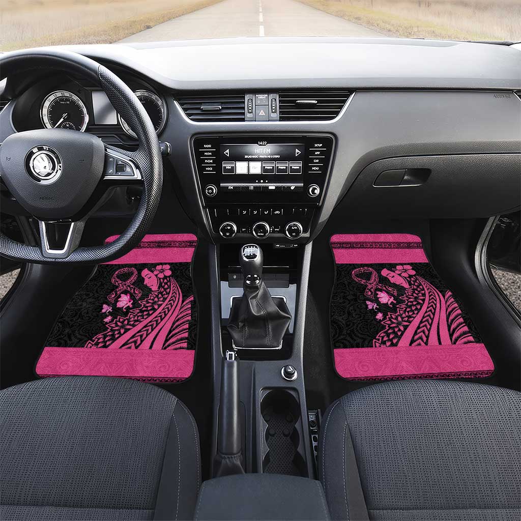Breast Cancer Awareness Car Mats Think Pink Polynesian Ribbon and Butterfly