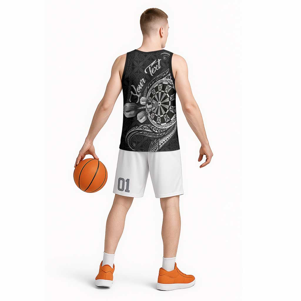 Personalised Niue Darts Masters Basketball Jersey Tribal Hiapo Dartboard - Polynesian Pride