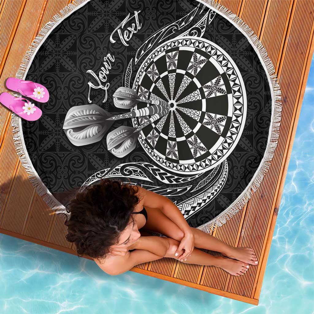 Personalised Niue Darts Masters Beach Blanket Tribal Hiapo Dartboard - Polynesian Pride