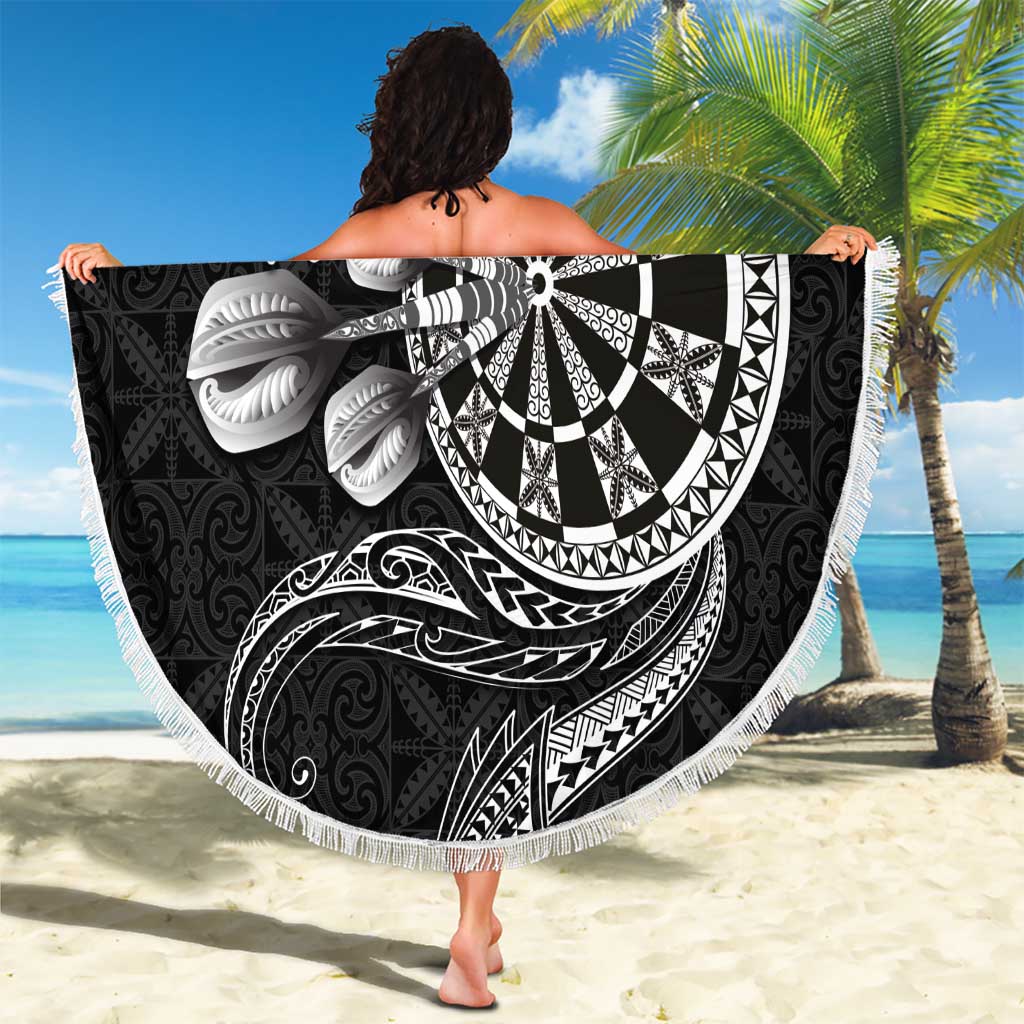 Personalised Niue Darts Masters Beach Blanket Tribal Hiapo Dartboard - Polynesian Pride
