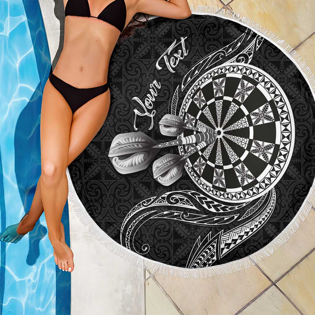 Personalised Niue Darts Masters Beach Blanket Tribal Hiapo Dartboard - Polynesian Pride