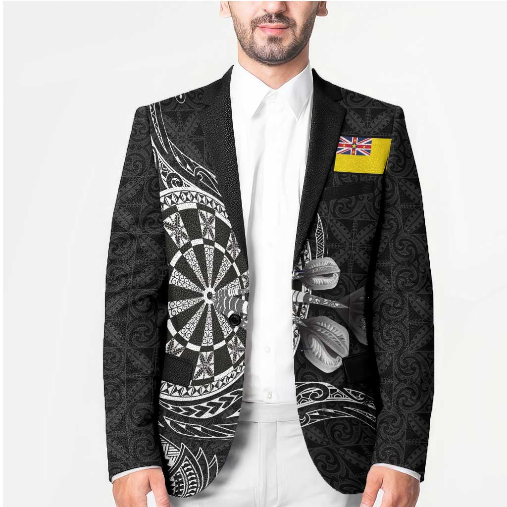 Personalised Niue Darts Masters Blazer Tribal Hiapo Dartboard - Polynesian Pride