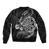 Personalised Niue Darts Masters Bomber Jacket Tribal Hiapo Dartboard - Polynesian Pride