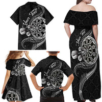 Personalised Niue Darts Masters Family Matching Off Shoulder Maxi Dress and Hawaiian Shirt Tribal Hiapo Dartboard - Polynesian Pride