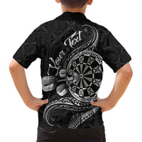 Personalised Niue Darts Masters Family Matching Puletasi and Hawaiian Shirt Tribal Hiapo Dartboard - Polynesian Pride