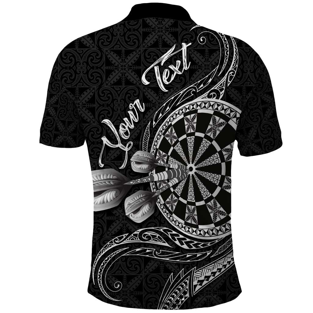 Personalised Niue Darts Masters Polo Shirt Tribal Hiapo Dartboard - Polynesian Pride
