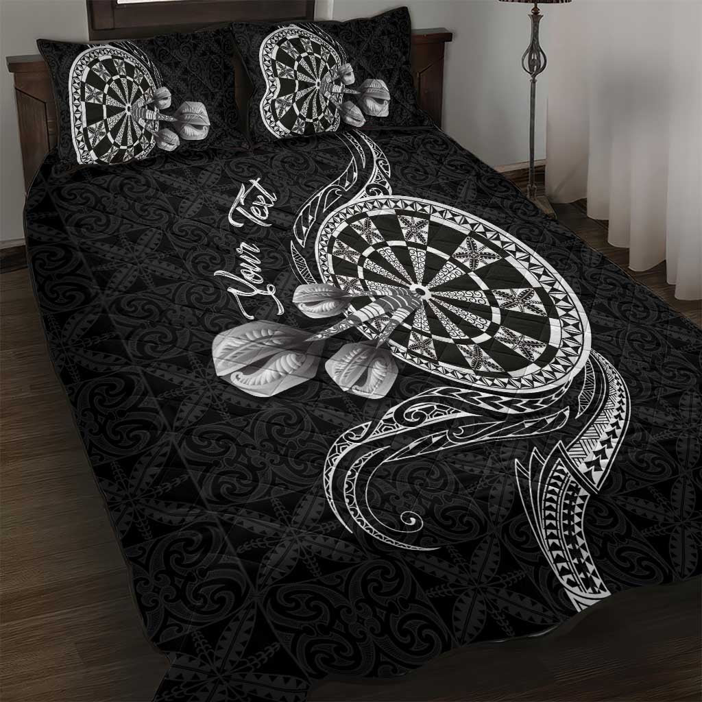 Personalised Niue Darts Masters Quilt Bed Set Tribal Hiapo Dartboard - Polynesian Pride