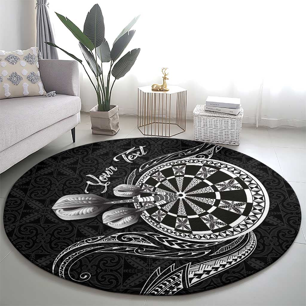 Personalised Niue Darts Masters Round Carpet Tribal Hiapo Dartboard - Polynesian Pride