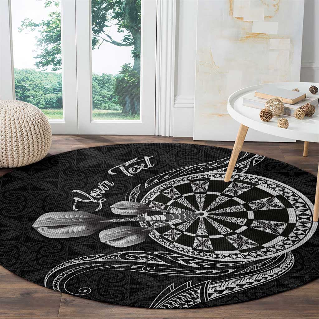 Personalised Niue Darts Masters Round Carpet Tribal Hiapo Dartboard - Polynesian Pride