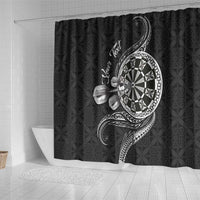 Personalised Niue Darts Masters Shower Curtain Tribal Hiapo Dartboard - Polynesian Pride