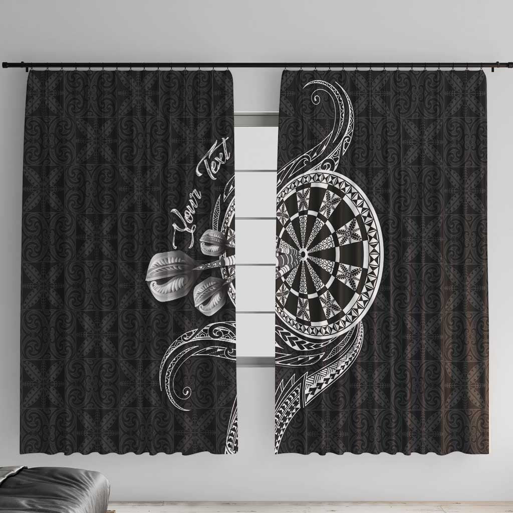 Personalised Niue Darts Masters Window Curtain Tribal Hiapo Dartboard - Polynesian Pride
