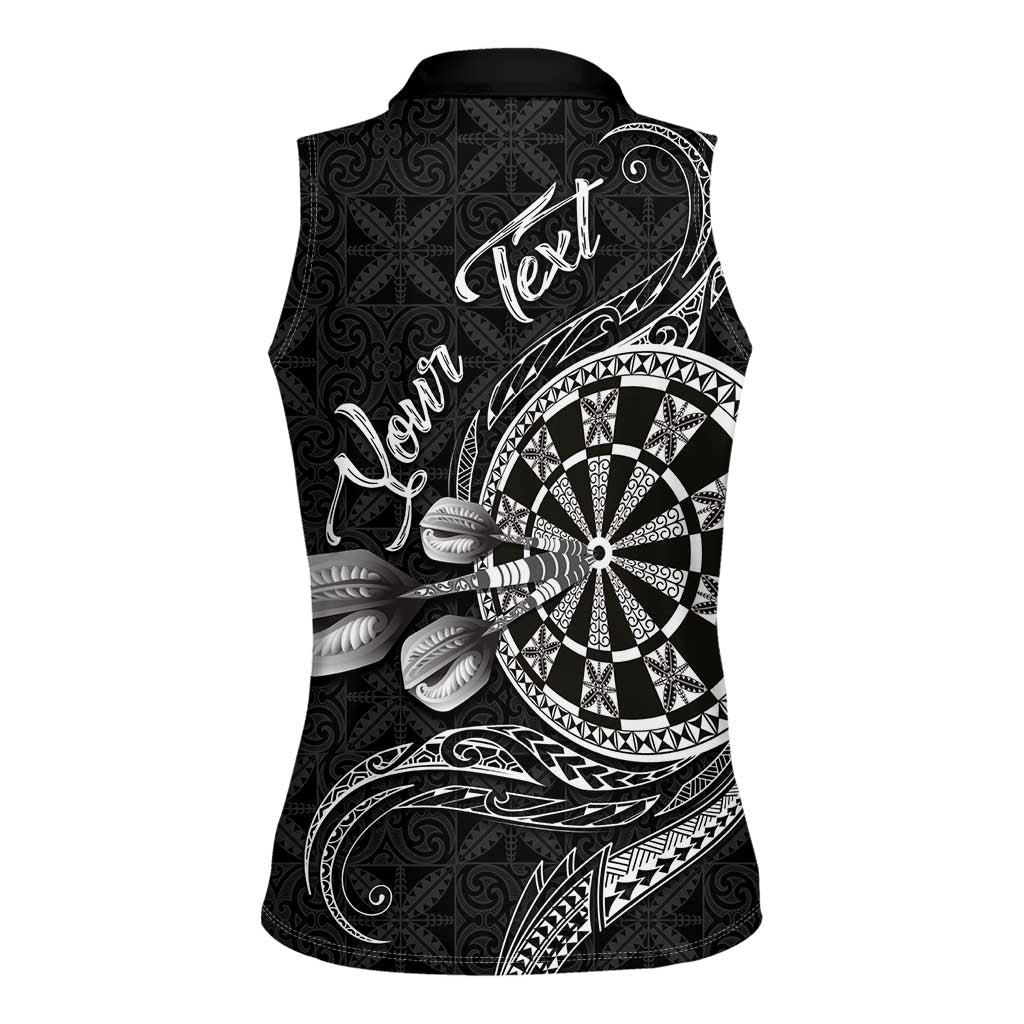 Personalised Niue Darts Masters Women Sleeveless Polo Shirt Tribal Hiapo Dartboard LT03 - Polynesian Pride