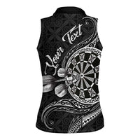 Personalised Niue Darts Masters Women Sleeveless Polo Shirt Tribal Hiapo Dartboard LT03 - Polynesian Pride
